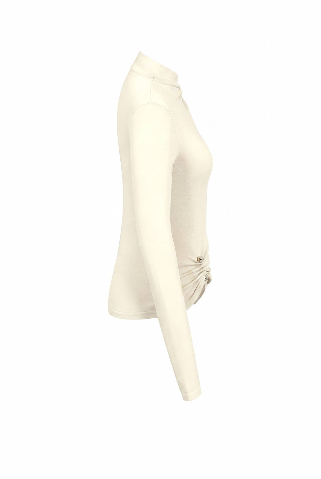 Asymmetric Gold Trim Top: Ivory