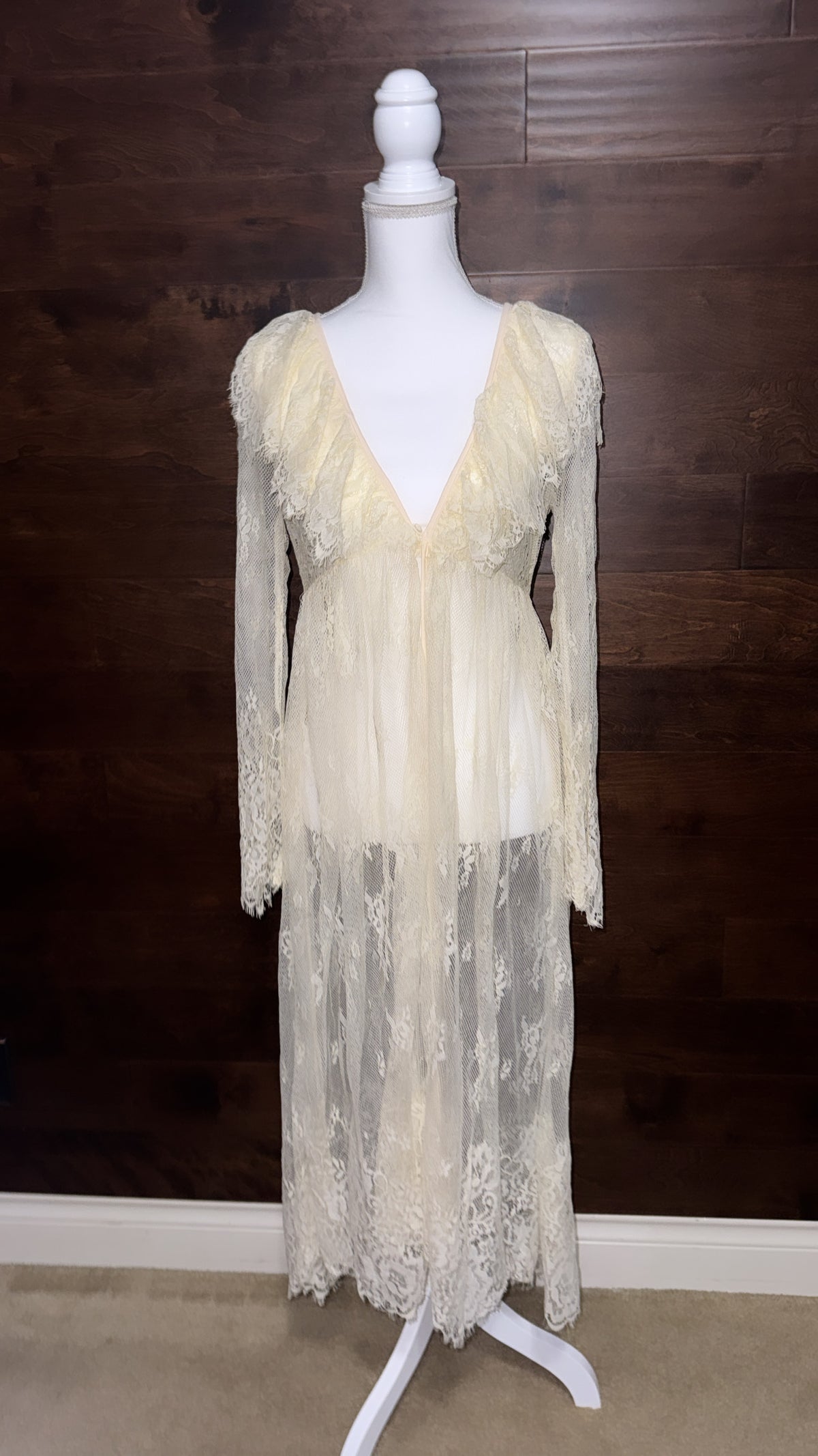 Sheer Lace Ruffle Duster