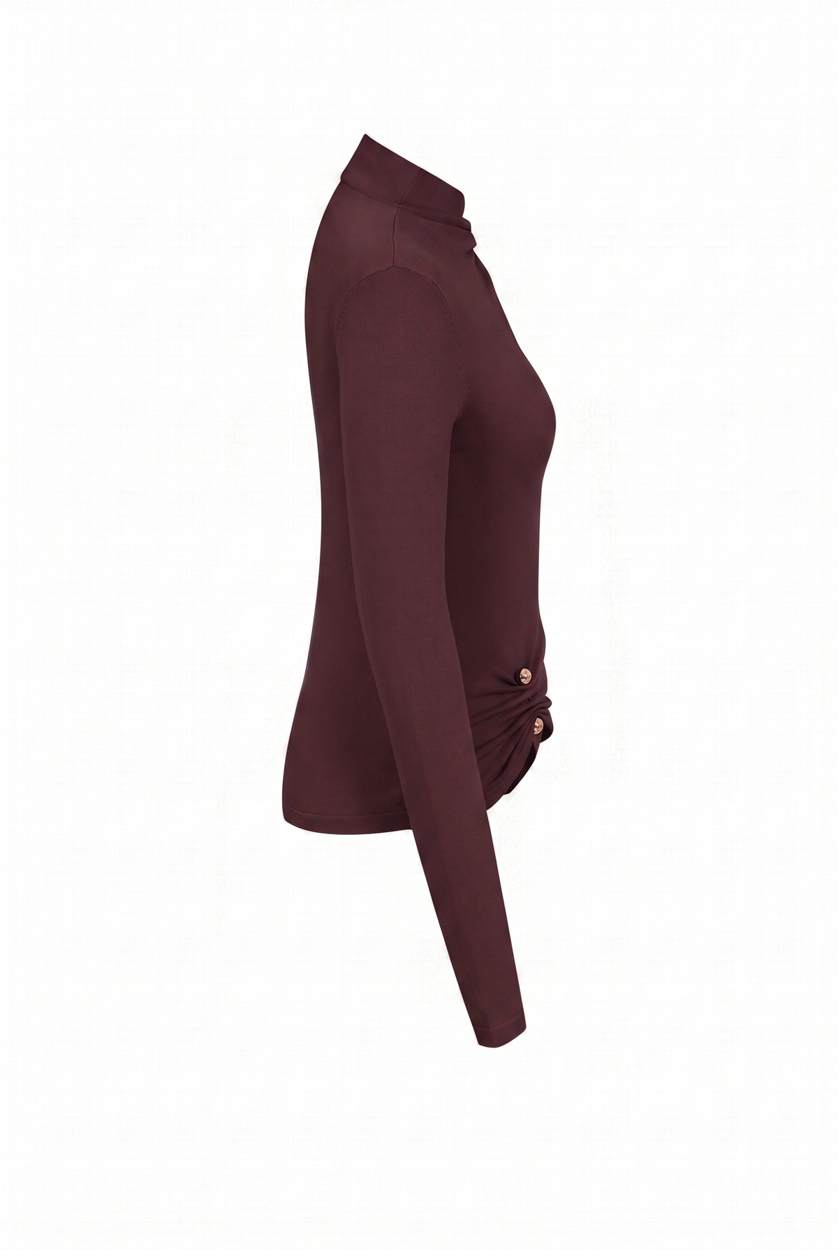 Asymmetric Gold Trim Top: Brown
